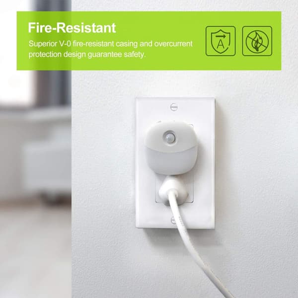 Plug-in LED-nattelys med bevægelsessensor, varm hvid LED KLB