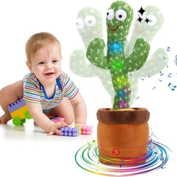 Dancing cactus, talking cactus toy repeats what you say Green