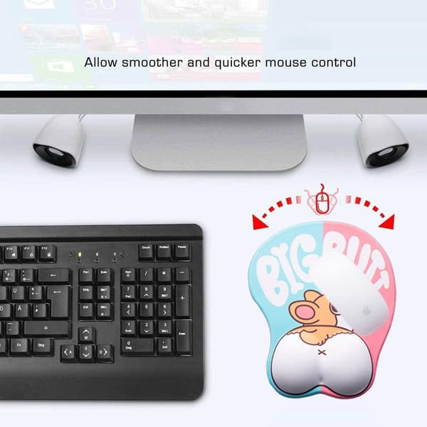 Musematte med håndleddsstøtte, sklisikker, ergonomisk gel Corgi