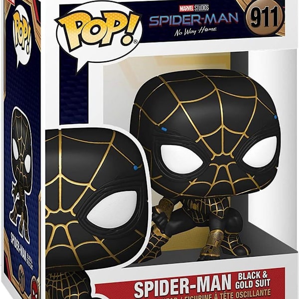 Marvel: Spider-Man: No Way Home - Spider-Man i svart og gulldrakt, 3,75 tommer KLB