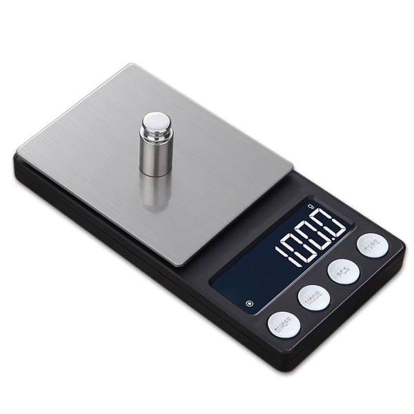 Minilomme 500/0,01 g LCD-baggrundsbelyst vægt med høj præcision 1 kg/0,1 g KLB