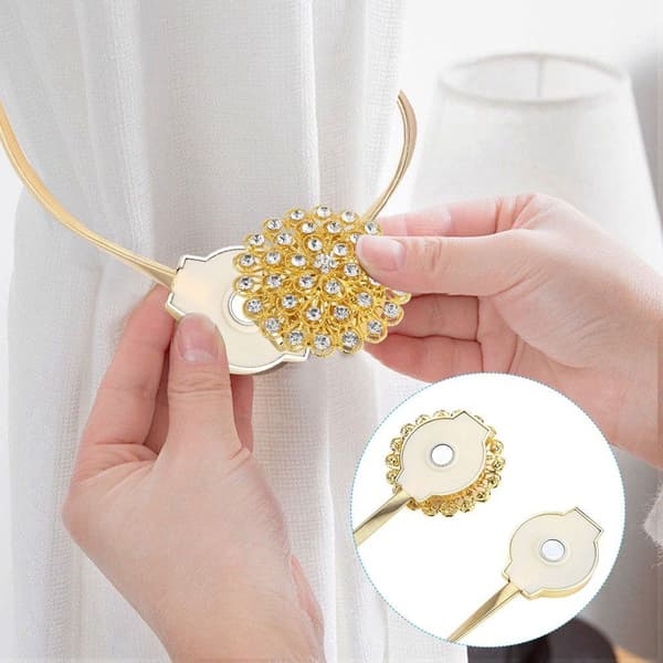 Magnetisk vindusgardinholder Justerbar krystallspenne KLB
