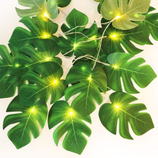 Justdolife LED-tonttuvalot Monstera-tonttuvalot 2 m Lehdet Valo
