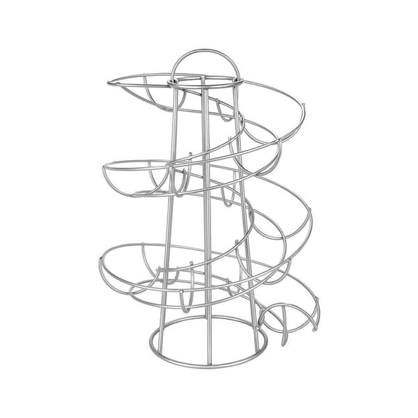 Äggdispenser, spiralformad äggspiraldesign, äggställ förvarar silver KLB