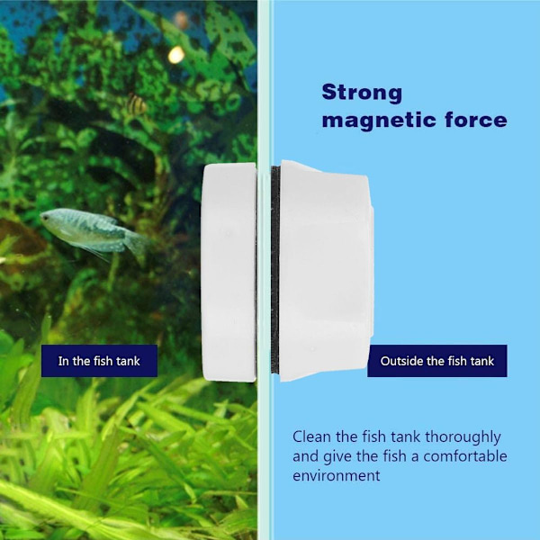 Akvarieglas Magnetisk Rengøringsbørste Akvarium Hvid KLB