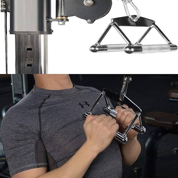 Parallellhandtag, fitness tower & kabeldrag - roddhandtag massivt stål, kabeldrag handtag KLB