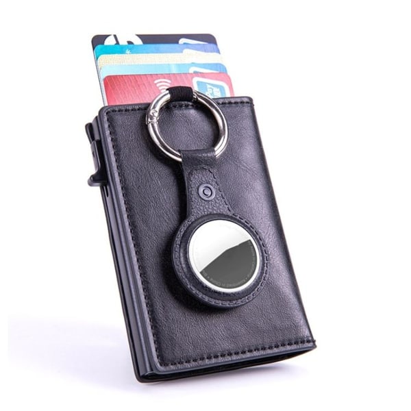 RFID nøkkelring Tracker Case Locator Kortholder lommebok for AirTag (beige