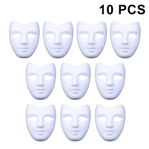 10-osainen DIY-valkoinen naamio maalaamiseen helppo tyhjä tyyli 3 KLB