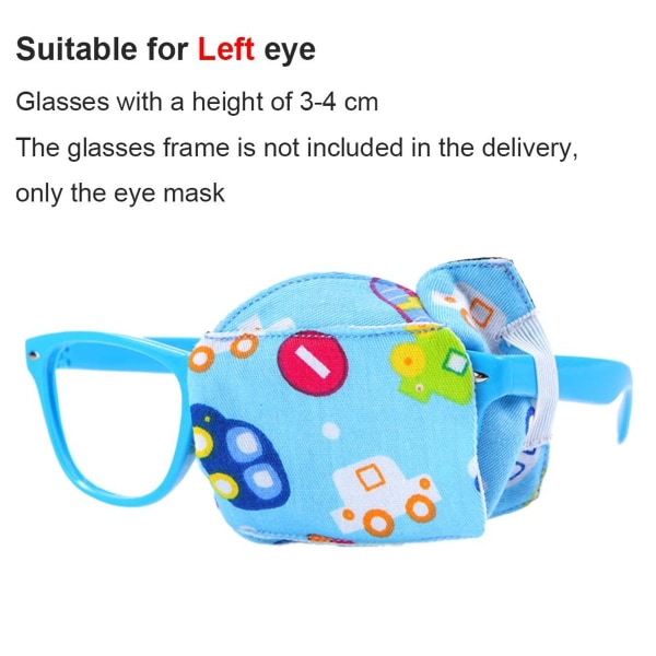 Øyelapp for barn, øyelapp for briller, for barn blå