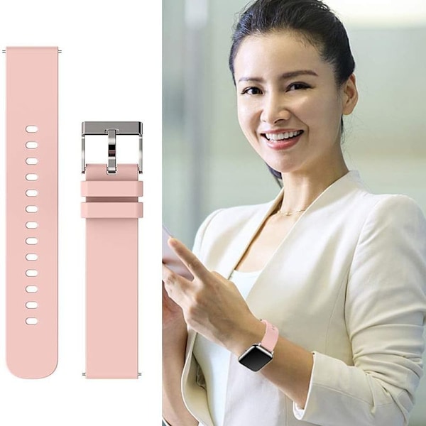 P22 P32 P36 Smart Watch Rem 20mm Myk Silikon Erstatningsbånd Rosa