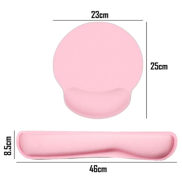 Musemåtte med håndledsstøtte, Memory Foam tastaturpude, Easy Pink