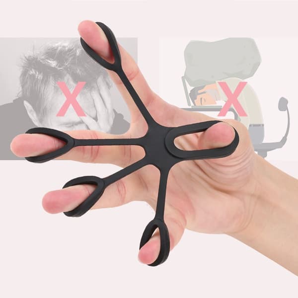 Handgreppsförstärkare & Fingerträningssats för Artros, Klättring, Gitarr Svart