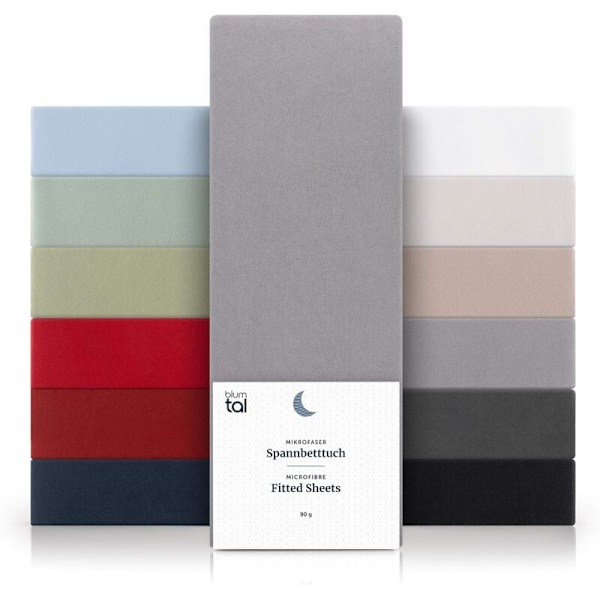 Set med 1 påslakan 90x200 Cap 30 cm - Högkvalitativt mikrofiberpåslakan 90 x 200 - Mjukt, hållbart, skrynkelfritt - Oeko-Tex-certifierat - Grå KLB