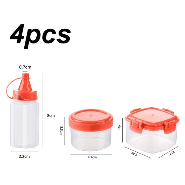 12-pack med miniplastflaskor för sås, kryddor, sallad, röd