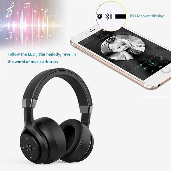 Aktiva brusreducerande Bluetooth-hörlurar över svart