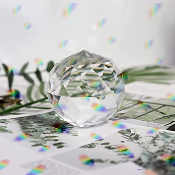 2,36\"/60mm klar glas kristallkula, stor kristallprisma sol