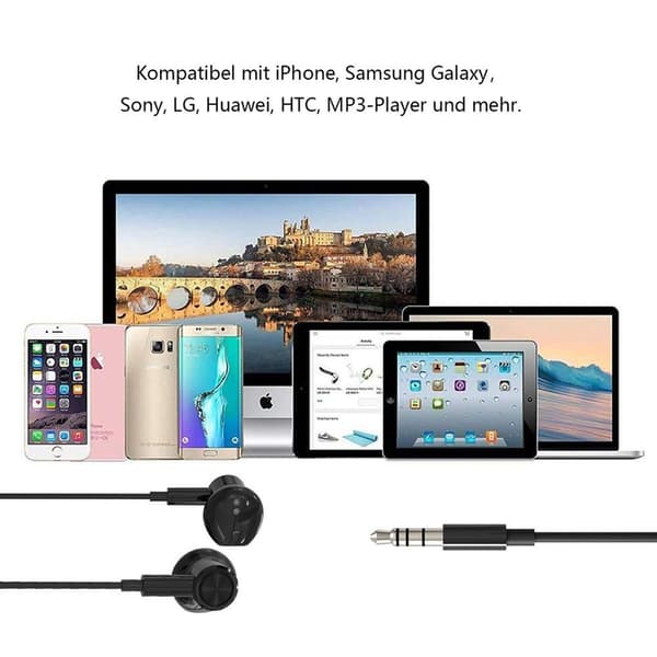 Högupplösta in-ear-hörlurar med kabel, extra bas, brusreducerande,