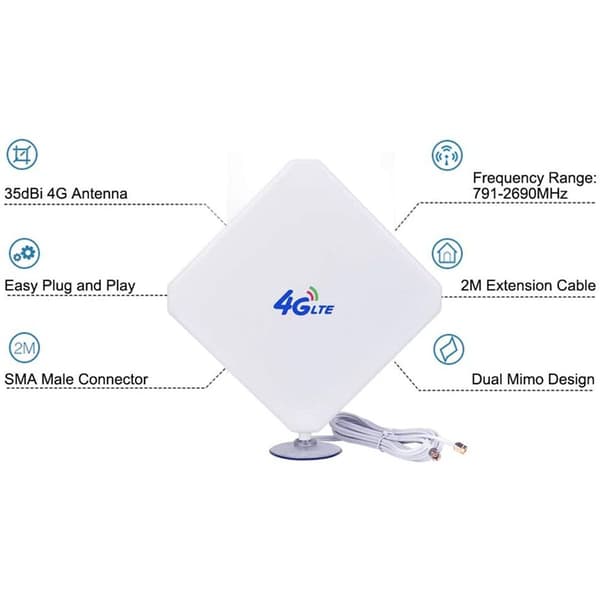 4G højtydende LTE-antenne 35dBi WiFi signalforstærker modem