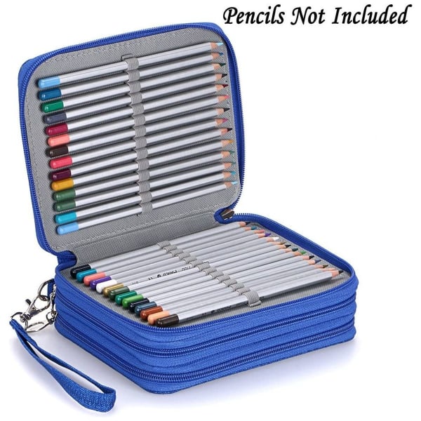 Blixtlås case, praktisk canvas pennhållare för blå KLB