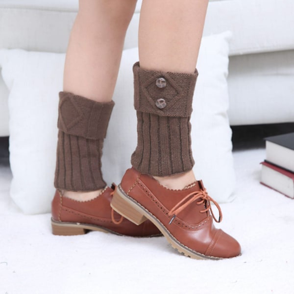 2 par dam vinter varma stickade boots manschett strumpa kort ben combo 4 KLB