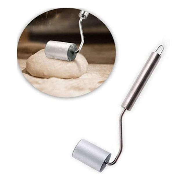Pastarull i rustfritt stål for baking av pasta, kjeks, pizza og deig (sølv)