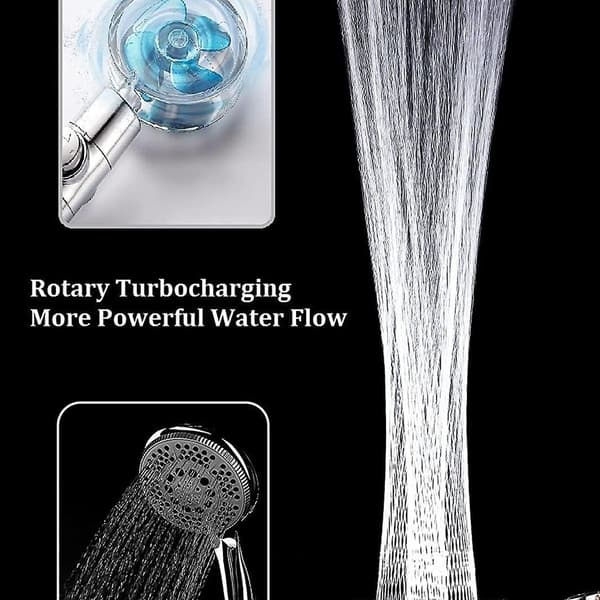Høytrykks dusjhode Hard Water Filter Dusjhode Turbo Spa Lavt vann Dusjhode