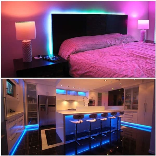 LED-stripe 5m lysstripebelysning, lysstripe RGB SMD KLB