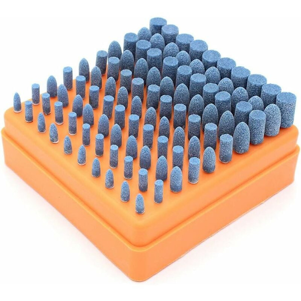 Poleringsslipningssats, 100 st multifunktionella polertillbehör för Dremel-tillbehör, 3 mm skaftdiameter (blå) KLB