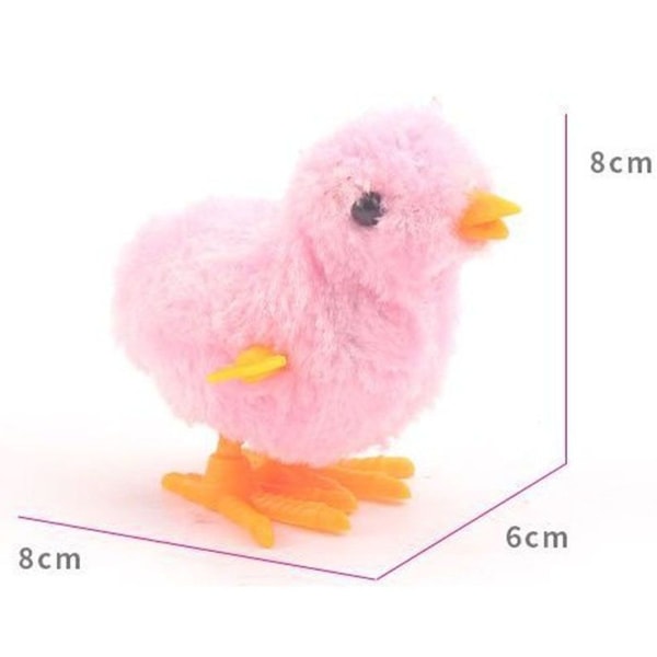 Ogquaton 1 stk fuzzy chick hopping wind up toy clockwork chicken KLB