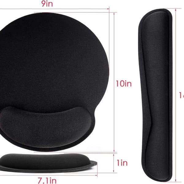 Ergonomisk musematte med håndleddsstøtte, førsteklasses minne skum 4