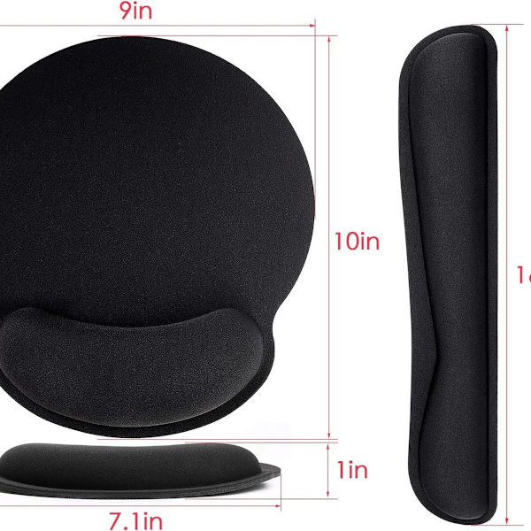 Ergonomisk musemåtte med håndledsstøtte, premium memory foam 4