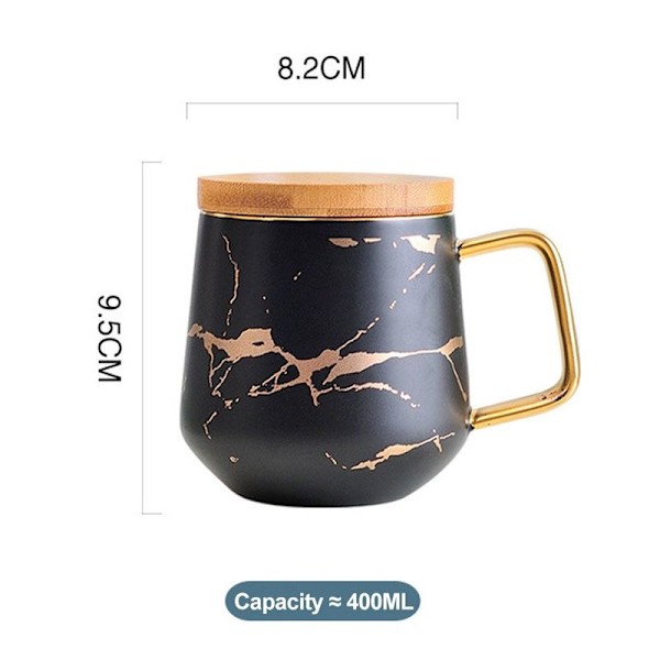 Marmor Kaffekop Sæt, 400ml Keramisk Kaffekop, Kan Holde