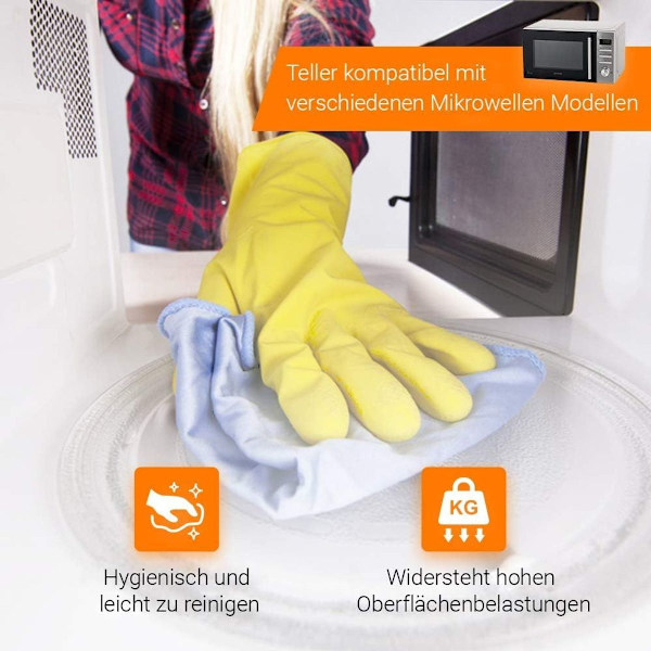 Drejeskive til mikrobølgeovn 24,5 cm mikrobølgeplade 245 mm glasplade KLB