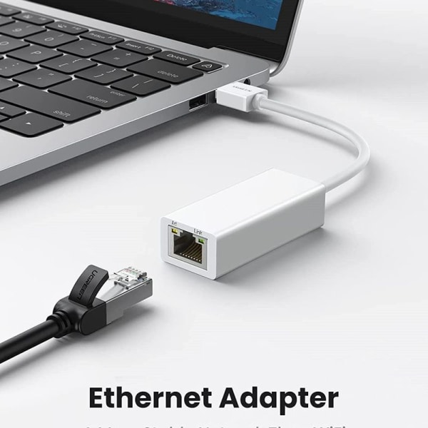 Ethernet-adapter USB 2.0 til 10 100 nettverk RJ45 LAN kablet hvit