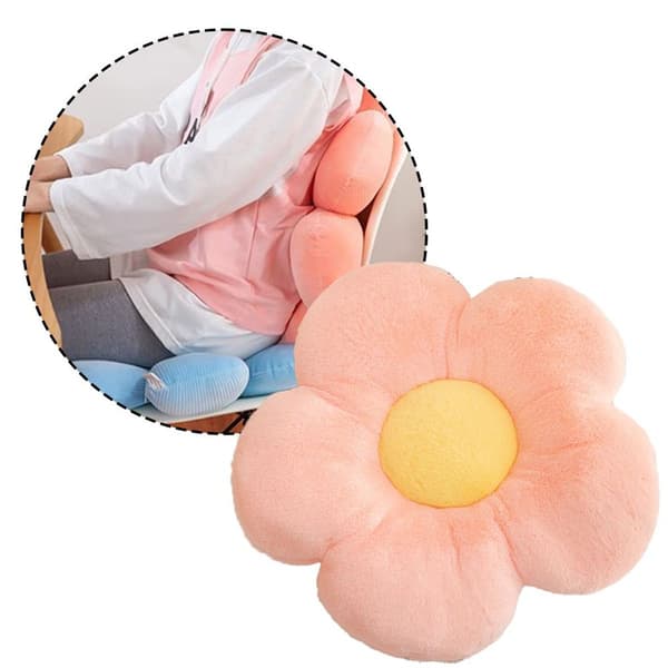 Blomsterkudde, blomformad kudde, kudde, rosa kudde