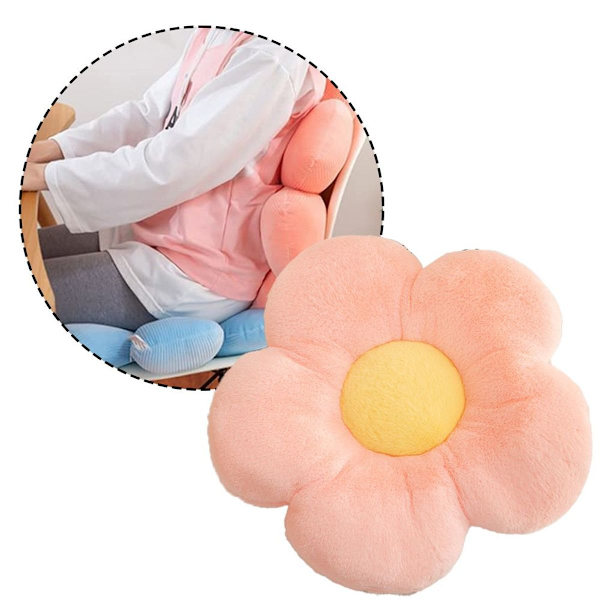 Blomsterpude, blomstformet pude, pude, lyserød pude