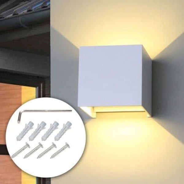LED væglampe IP65 Udendørs soveværelse Moderne lampe Op og ned lampe 7W Hvid Varm hvid