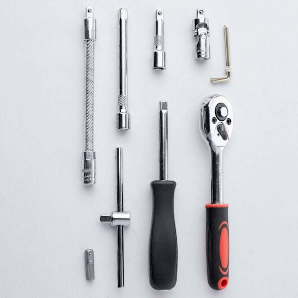 46-delt krom vanadium stiksæt 1/4\" adapter sæt stikkasse sæt til bil DIY KLB