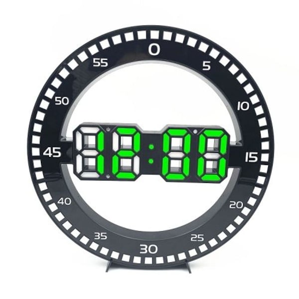 DS-3688L Olohuoneen 3D-seinäkello Suuri näyttö LED-elektroninen kello Musta +