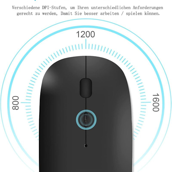 Bluetooth-mus - Genopladelig let trådløs mus kompatibel med