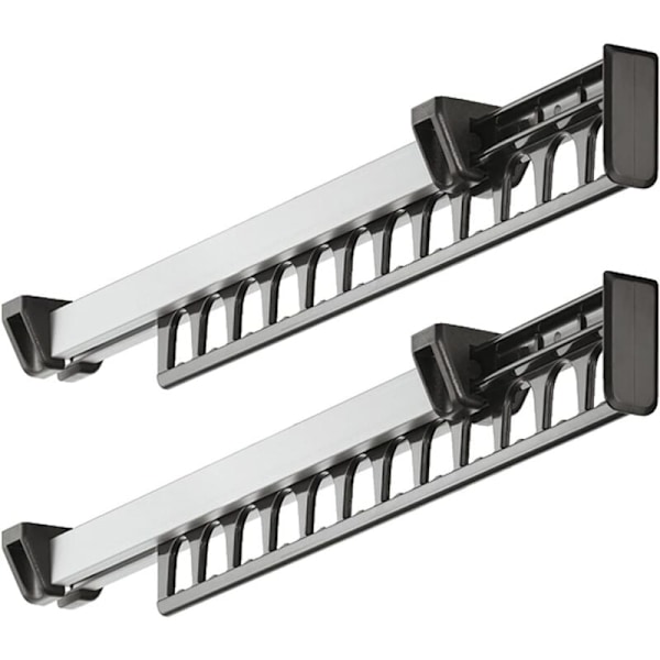 Klesstativ Garderobe Uttrekkbar Skyvedør Henger Klesstativ for 12 Hengere Lengde 312 mm 2-pakning KLB
