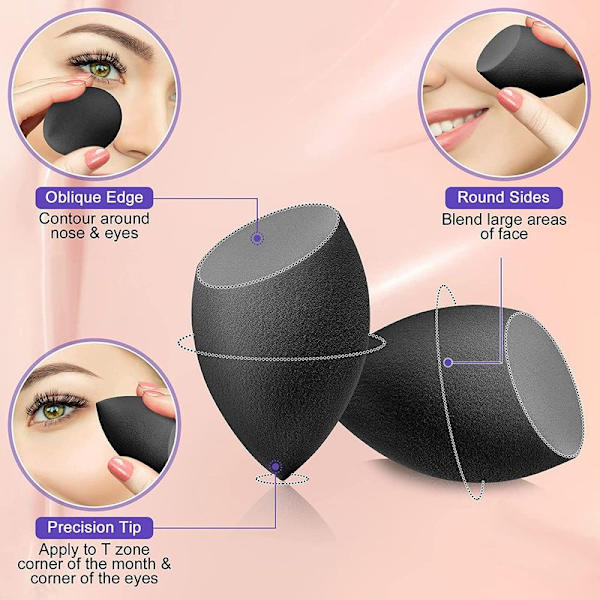 Makeup Blender Beauty Sponge Set - Foundation Blending Beauty Black