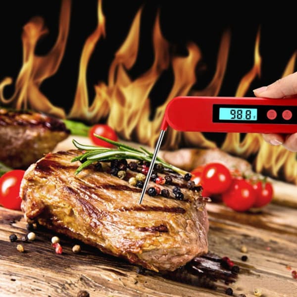 Ultralydgrilltermometer med baggrundsbelysning i sort KLB