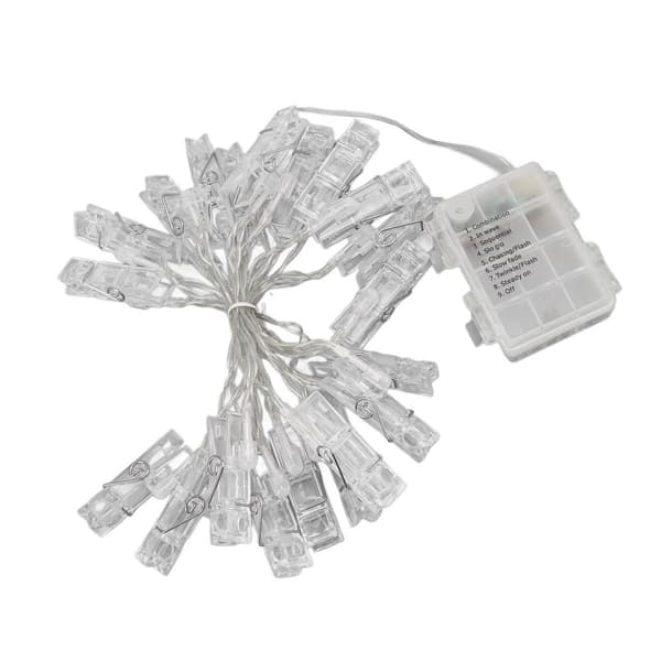 LED fotoklip, 20 LED'er, 2 m, 8 lystilstande, PC-materiale, romantisk KLB