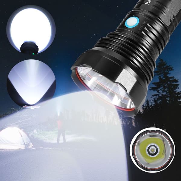 USB-ladattava T40 LED-taskulamppu, vedenpitävä, korkea kirkkaus KLB