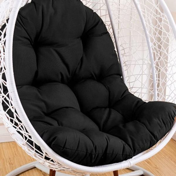 Rattan-nojatuolin tyyny, riippuva keinu rottinkituolin tyyny puutarha terassi tyynynpäällinen musta 80x120cm KLB