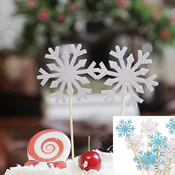 20 stk bryllupskake dekorasjon frosne cupcake toppers tannpirkere,