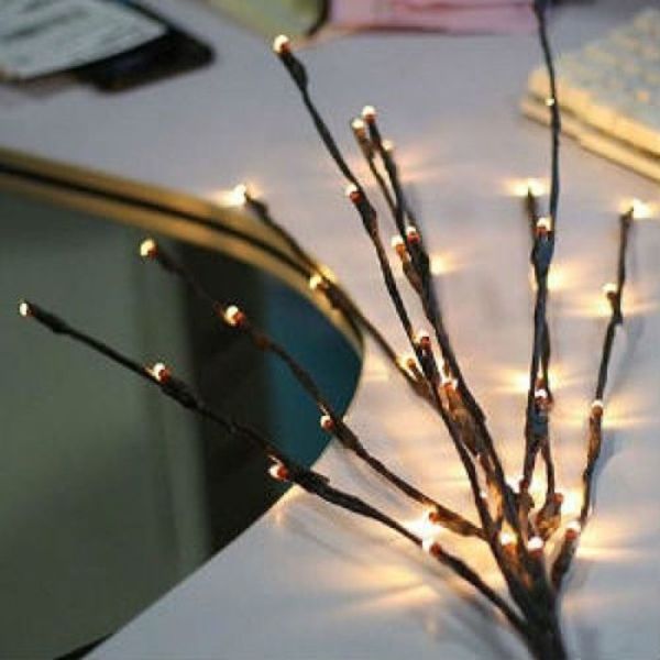 Lysgrene / Dekorative grene brune med 20 LED