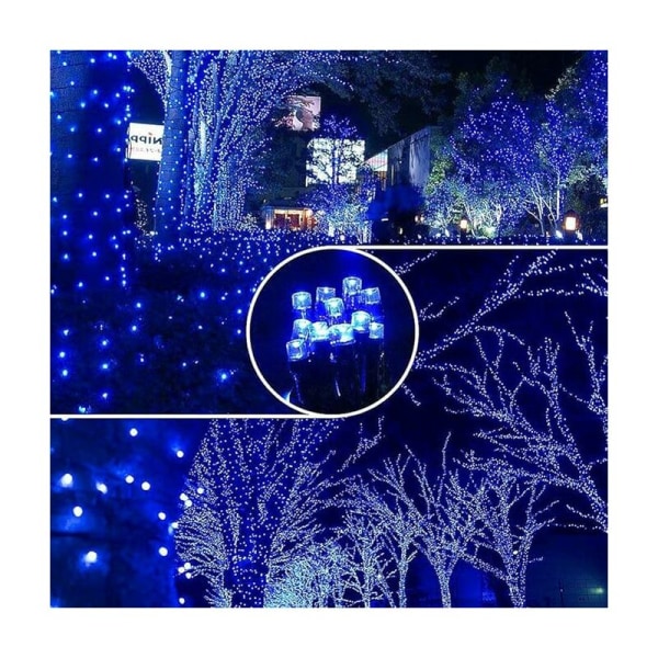 Net Lys Garland, 320 LED Net Lys 3M X 3M 8 Vandtætte Energilægetilstande, Dæmpbar til Soveværelse Jul Bryllupsfest Hjem Have, Blå KLB