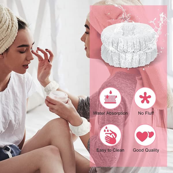 Ansigtsvask Håndled Spa Håndled Hovedbånd Makeup Flannel Håndled Yoga Absorberende Håndled Elastisk Ansigtsvask Bånd til Kvinder Piger